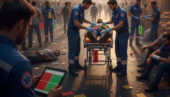 Digital triage tags used at a mass casualty incident